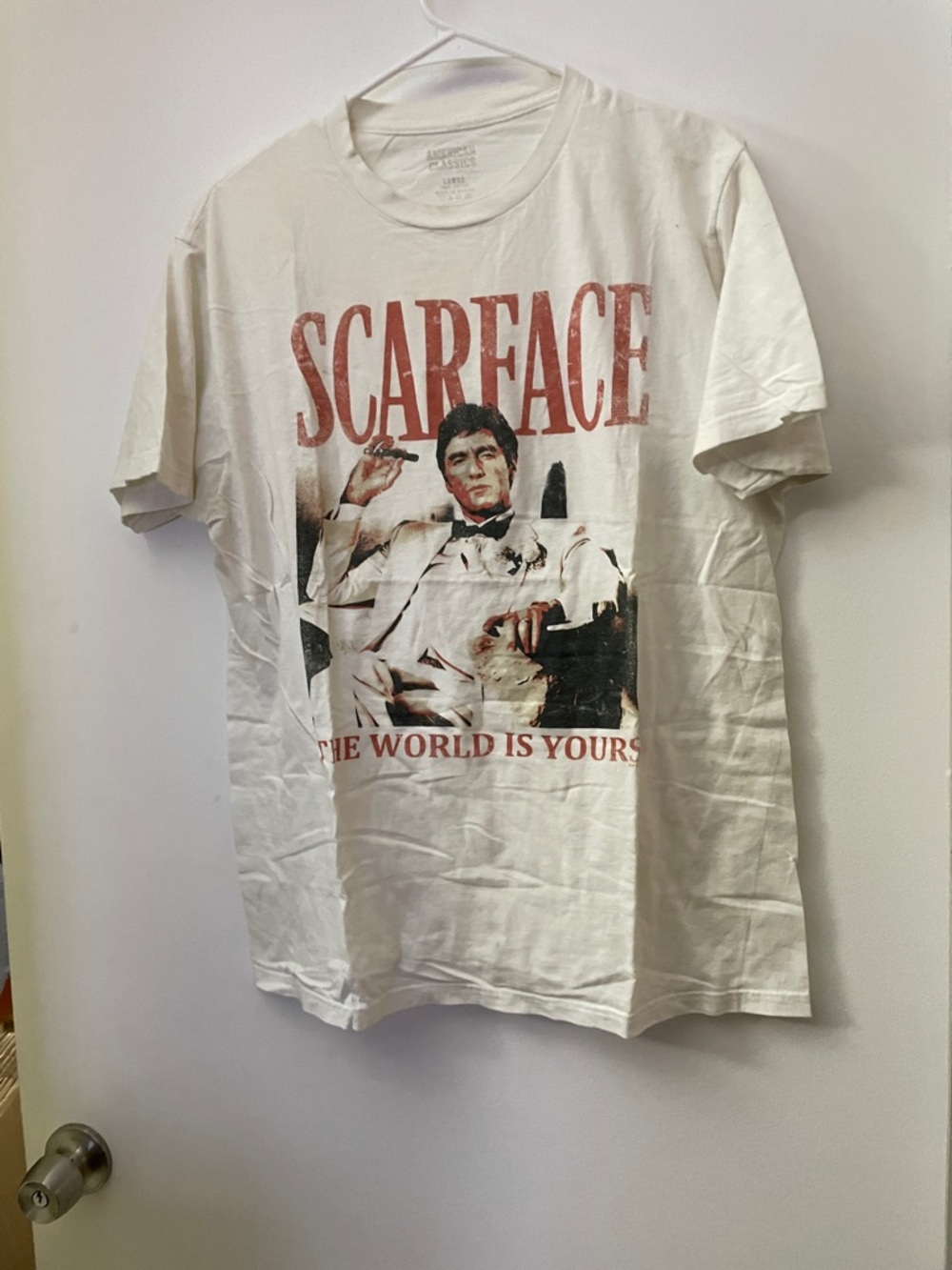 Scarface Graphic Tee in White - Vintage Movie Poster Style